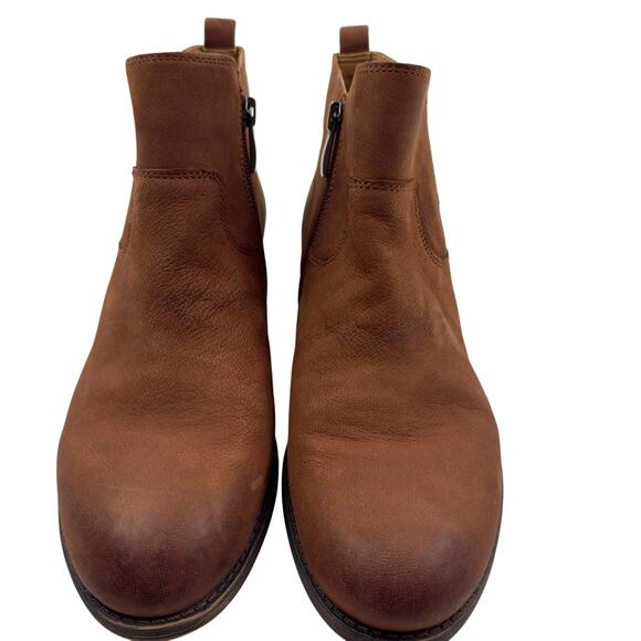 Franco Sarto Caramel Leather Zipper Classic Timeless Booties Women's Size 8 - Picture 2 of 10